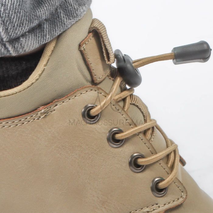 Baskets - Swift - Hommes - Cuir Beige - Confort Semelle Rembourrée - Doublure Douce - Marjane Mall - Image 4