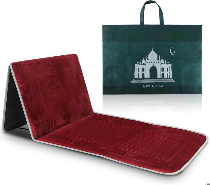 Tapis de prière musulman pliable Rouge