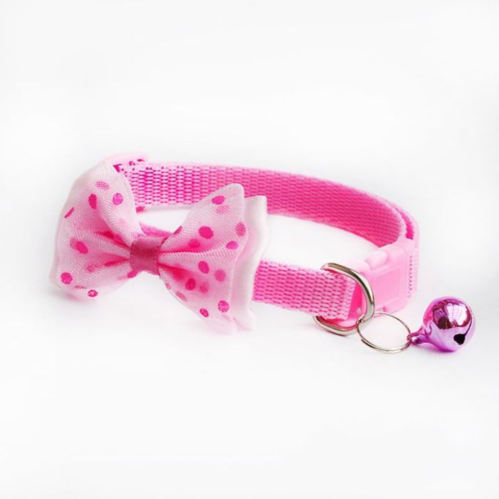 Collier à papillon pour chat - rose clair