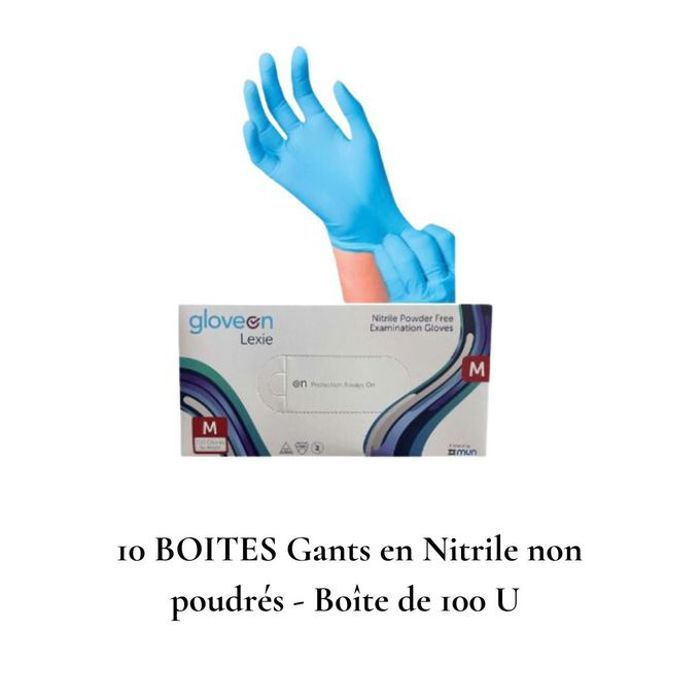Gants en Nitrile non poudrés - Boîte de 100 U -GLOVEN
