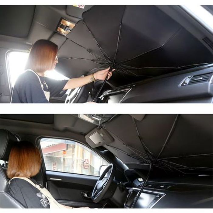 Pare-Soleil Parapluie pliable Pour Pare-brise ,aide au refroidissement intérieure de la voiture