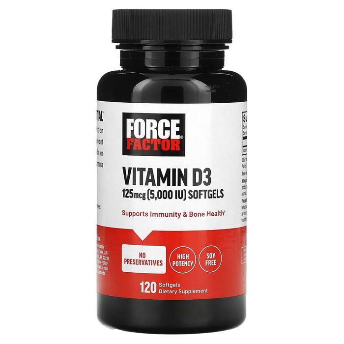 Vitamine D3, 125 µg (5000 UI), 120 capsules