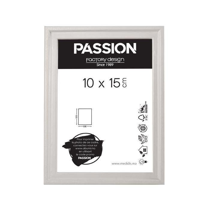 Cadre Photo - PASSION - LEA - Blanc - 10x15cm - Élégance Chic - Couleur Aléatoire
