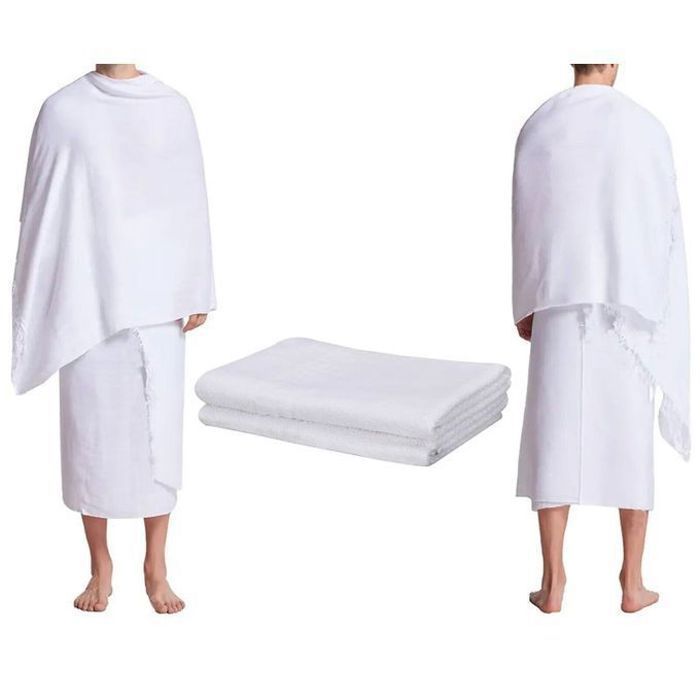 SERVIETTES 100%  IHRAM AHRAM DE QUALITÉ ÉLITE HAJJ ET OMRA, CINQ PILIERS DE L'ISLAM
