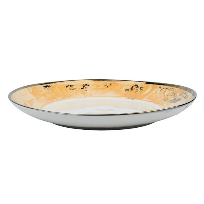 PLAT ROND 36CM PORCEL AV/COUL ORANGE REF OR