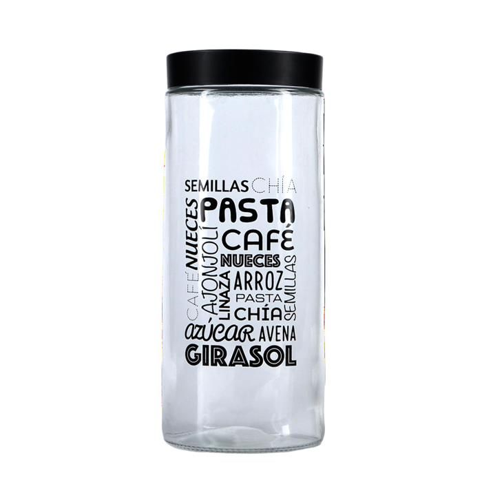 BOCAL EN VERRE AVEC COUVERCLE EN METAL 28 CM