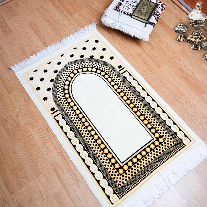 Al Tawba tapis de prière épais et doux - Jaune
