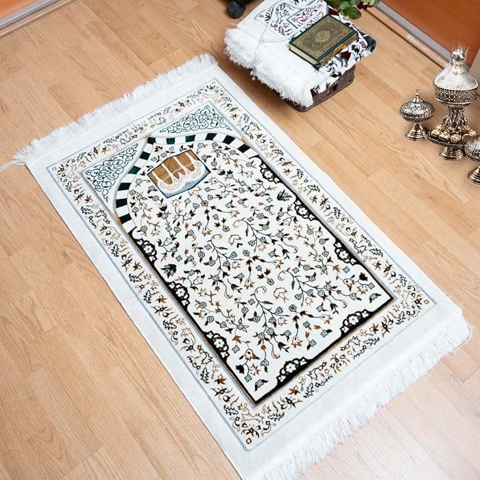 Al Tawba tapis de prière épais et doux - Blanc