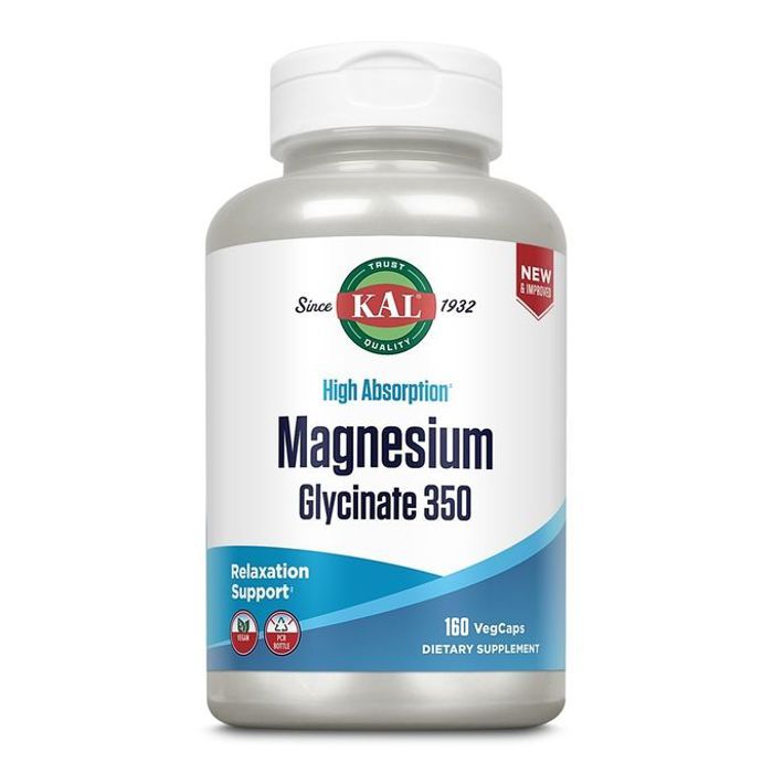 Kal High Absorption Magnesium Glycinate 350, 160 VegCaps
