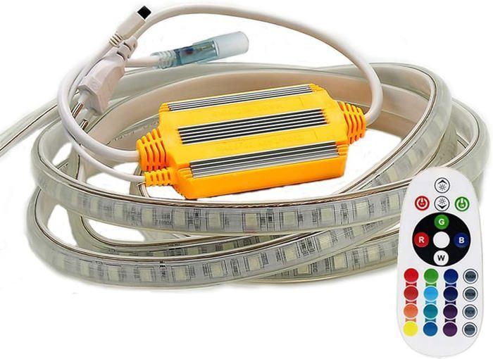 (10M) RGB LED Strip Flexible Light Waterproof 220V Color Change + télécommande