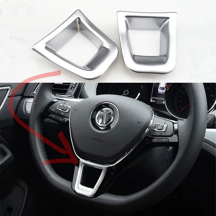 Autocollant chromé Couverture volant compatible pour VW Golf 7 Jetta MK5 MK6 Polo Passat B7 B8