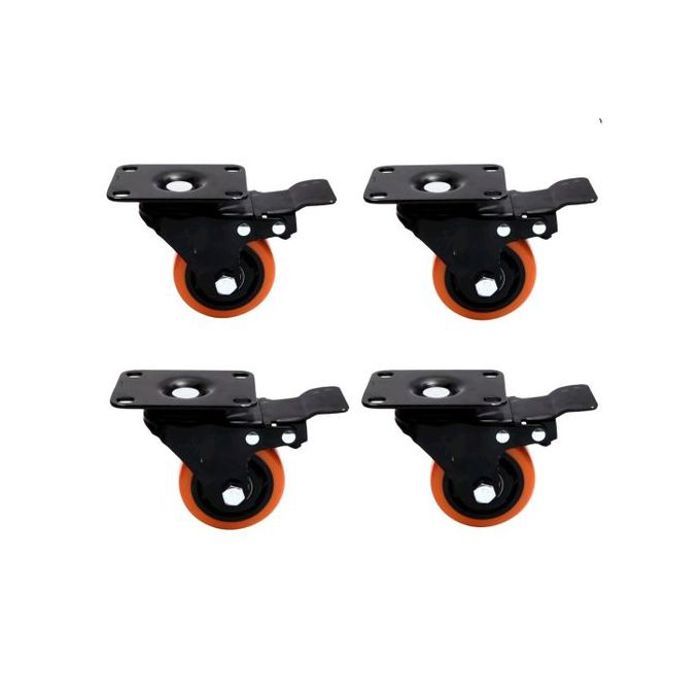 4 pièces Roues pivotantes en chariot de roulettes lourdes 50mm avec frein