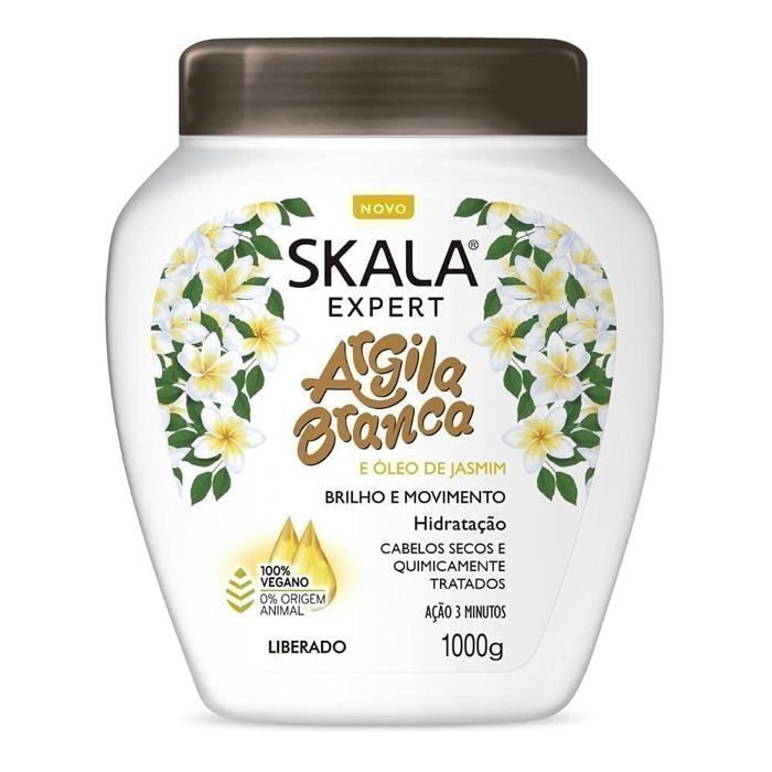 SKALA TRAITEMENT (HYDRATATION et brillance) À L'ARGILE BLANCHE  (ARGILA BRANCA) ET HUILE DE JASMIN