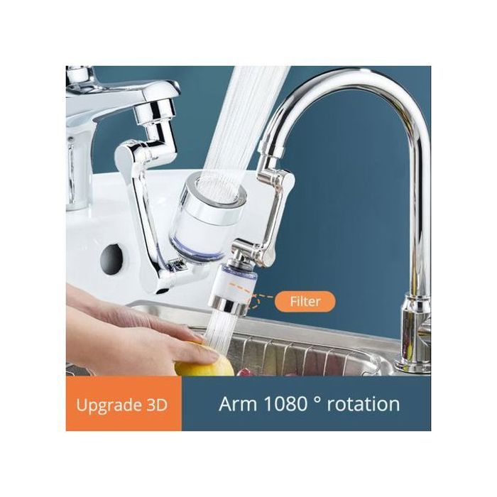 Aérateur Robinet Rotatif 1080° Tête Extension Robinet pour Lavabo Cuisine Salle de bain