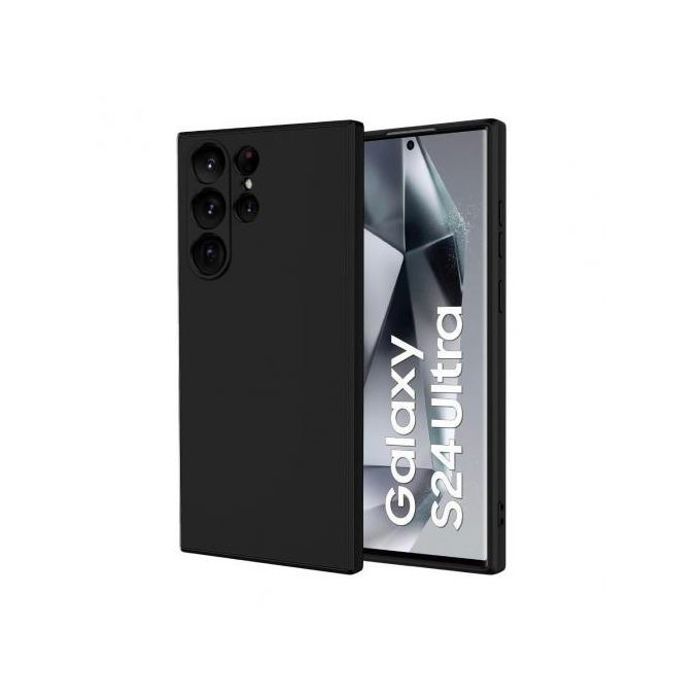 Coque pour Samsung Galaxy S24Ultra Color Silicone Liquide Antichoc Couverture Complète (Noir)