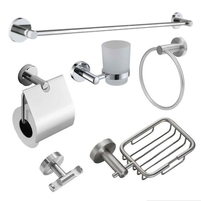 Ensembles d'accessoires de salle de bain /6 Pcs accessoires, Haut Qualité Chromé