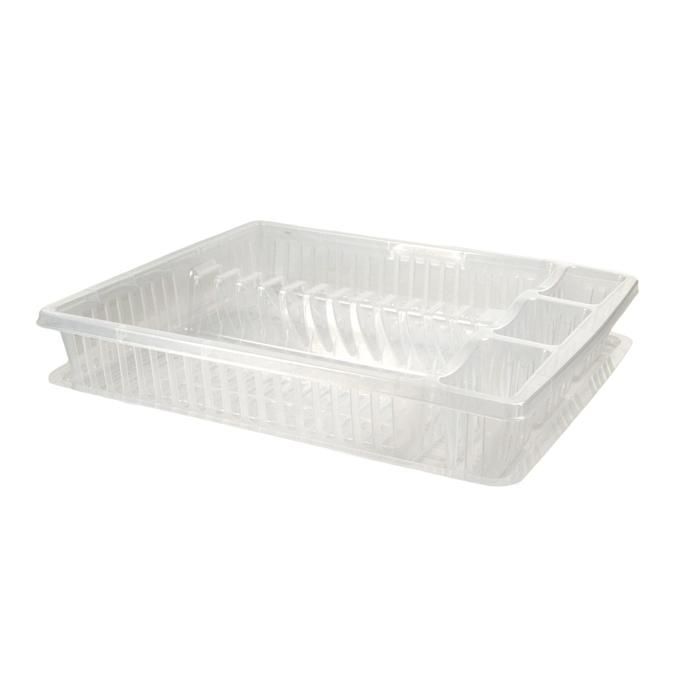 ÉGOUTTOIR À VAISSELLE TERRA TRANSPARENT + PLATEAU