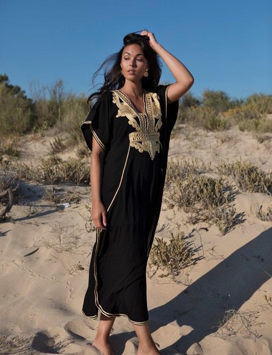 Gandoura /Robe Marocaine -Noir-Taille Unique - Marjane Mall - Image 2