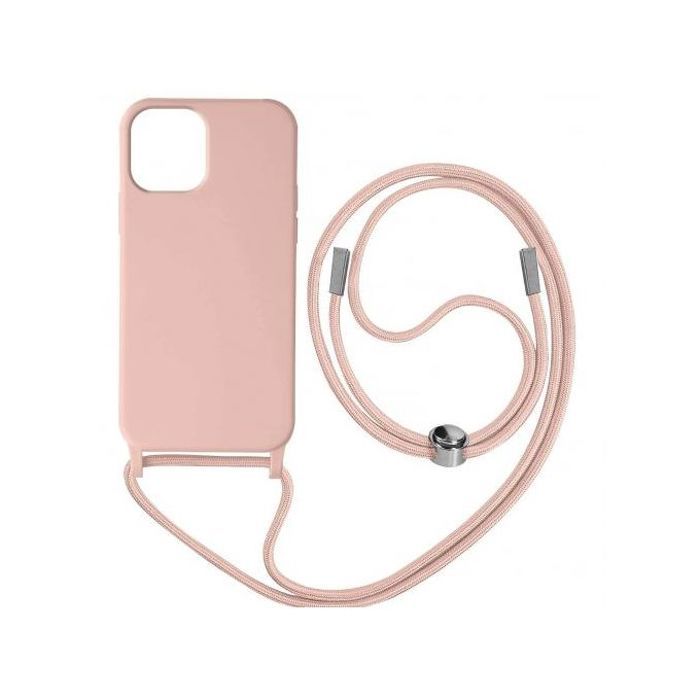 Coque Cordon pour iPhone 11 Semi-rigide Lanière Tour du Cou 80cm (Rose)