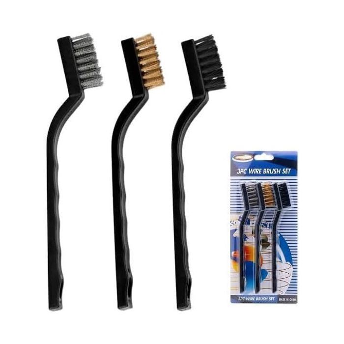 ensemble de 3 brosses metalliques fil de cuivre fil d'acier nylon pour nettoyer