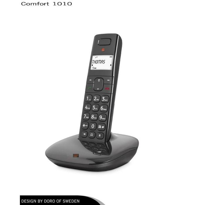 Orange Telephone sans fil DECT Comfort 1010 Mainlibre son puissant fonctionne avec tous les operateur