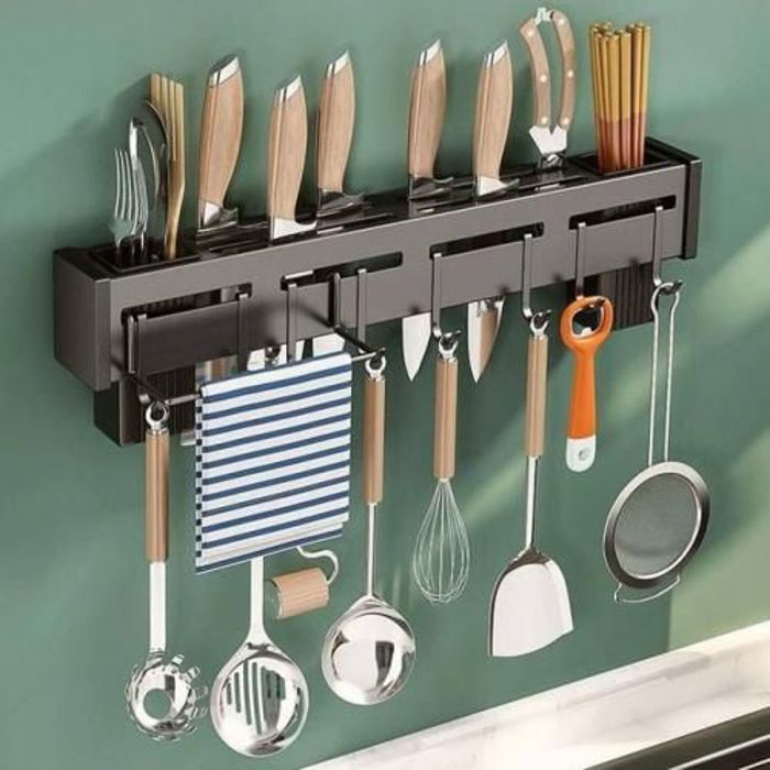Porte-Couteau Murale avec Crochets en acier inoxydable Pour Cuisine