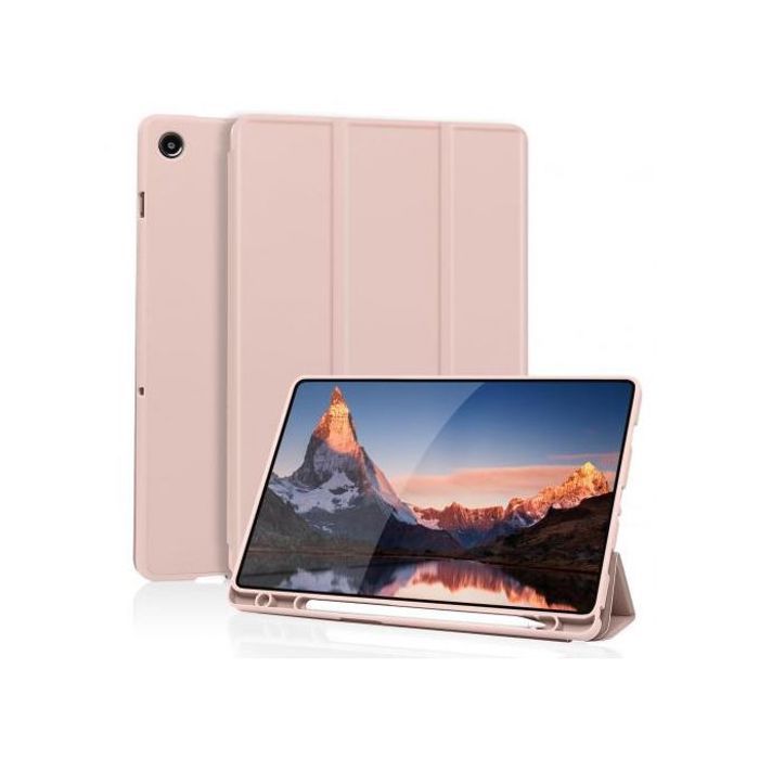 Coque pour Samsung Galaxy Tab A9 8.7" SM-X110 / SM-X115 Tpu Smart Cse avec Porte-Stylo (Rose)