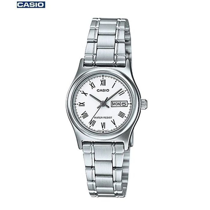 Casio Montre Femme analogique romain bracelet inoxydable-date-jour-ltp-v006d