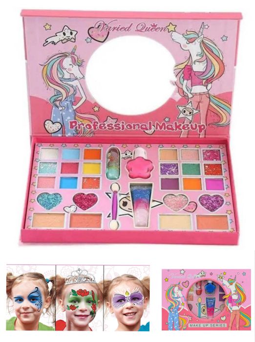 Palette de Maquillage pour Filles ,  Kit de Jeu de Cosmétiques pour Enfants. Ensemble de Maquillage non Toxique.