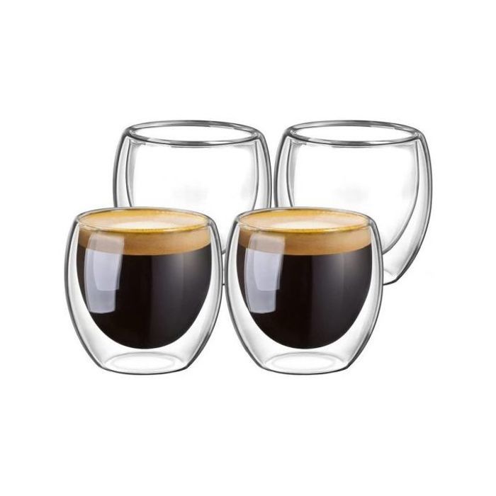 4 Verres double paroi 80 ml