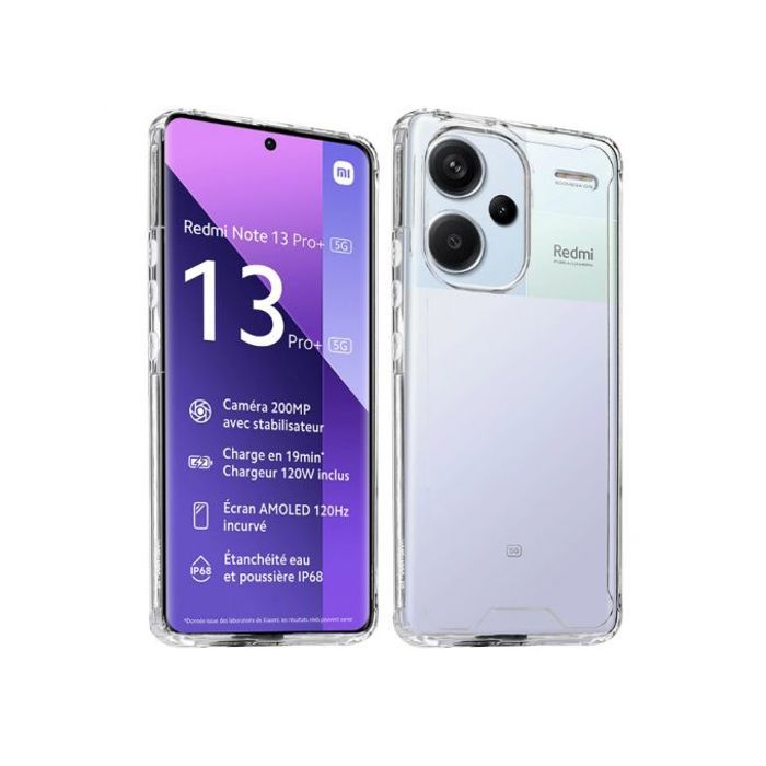 Coque Transparent Pour Xiaomi Redmi Note 13 Pro+ 5G durable protège votre téléphone de tout dommage