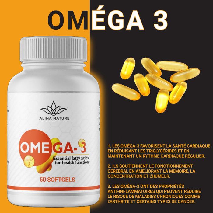 Oméga-3-6-9 60 Omega-3 - EPA / DHA - 60 softgels