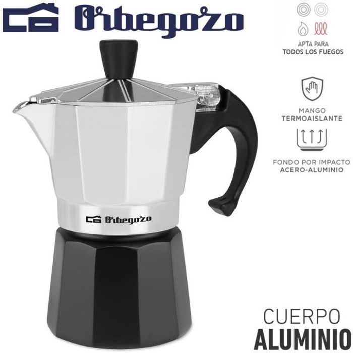 Orbegozo Cafetière Italienne, 1 Tasse, 50 ml, Corps ALUMINIUM, Espresso Expresso, moka Goût Intense