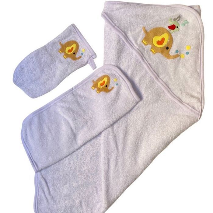Ensemble Sortie de Bain 3 pièces en pure Fibre de Bambou pour votre Bébé