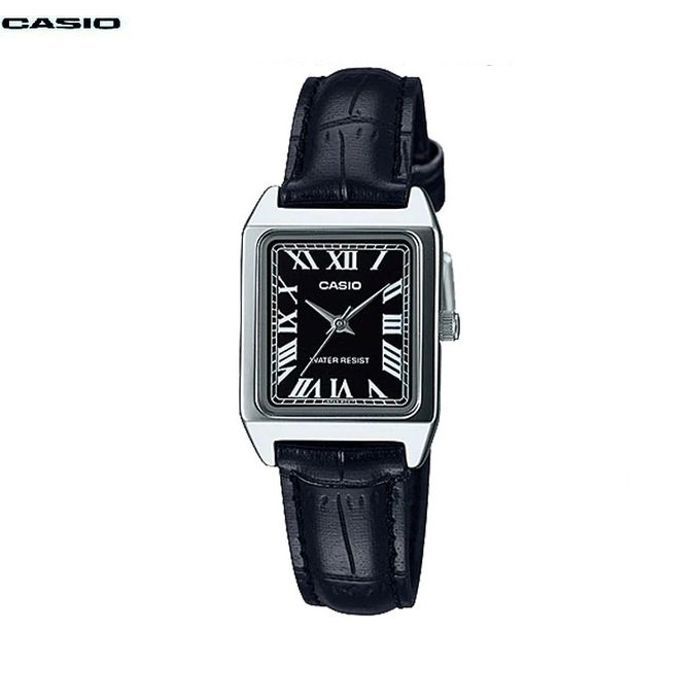 Casio Montre pour femme Bracelet en cuir noir cadran romain résistant à l'eau-Ltp-v007l-1budf