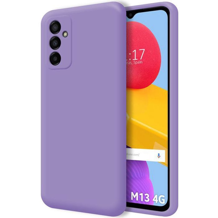 Pochette Silicone liquid pour Samsung M13 - mauve