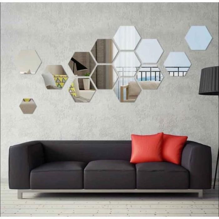 miroir hexagonal 10 pièces