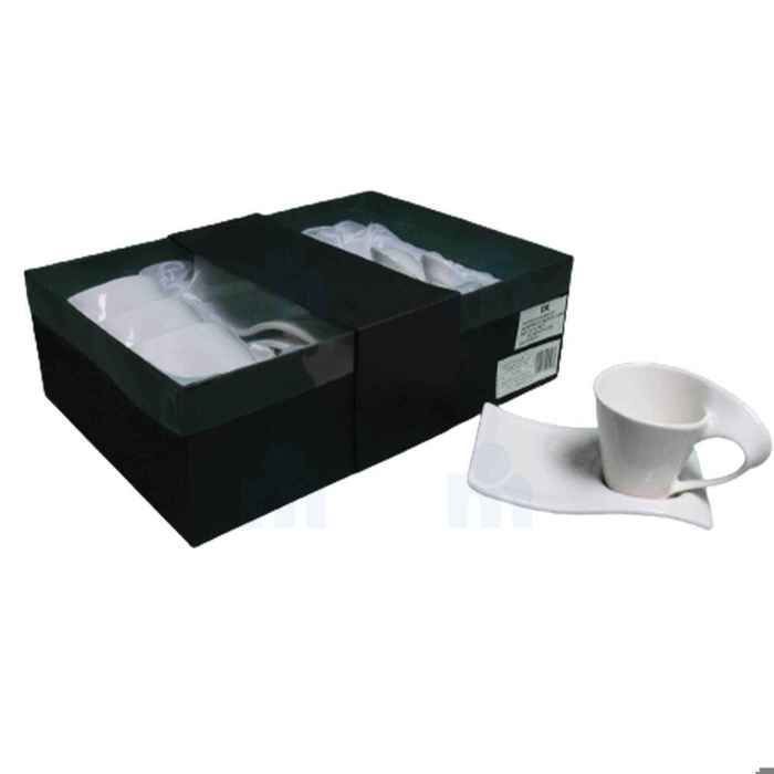 Ensemble (12 pièces) - 6 TASSES + 6 SOUS TASSE - Dx191034C-S12-W