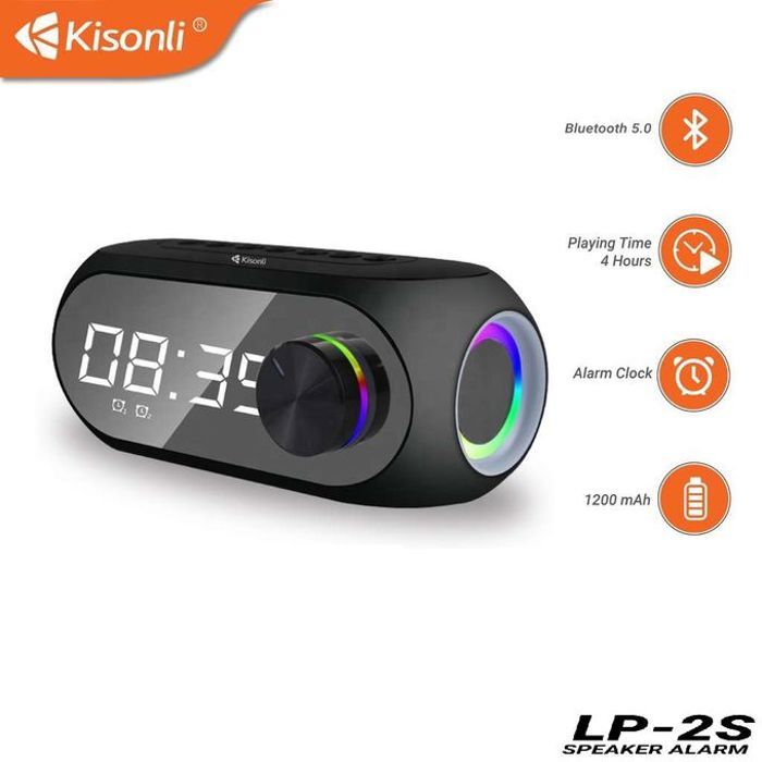 Kisonli LP-2S haut parleur RGB musique Radio reveil Bluetooth lumière RGB carte TF Fm