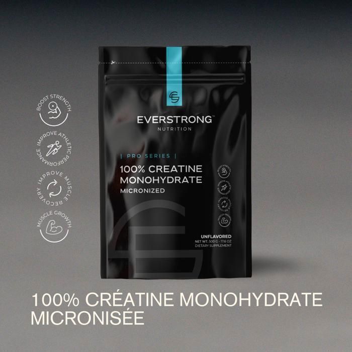 EVERSTRONG NUTRITION - Créatine Monohydrate en poudre - 500g