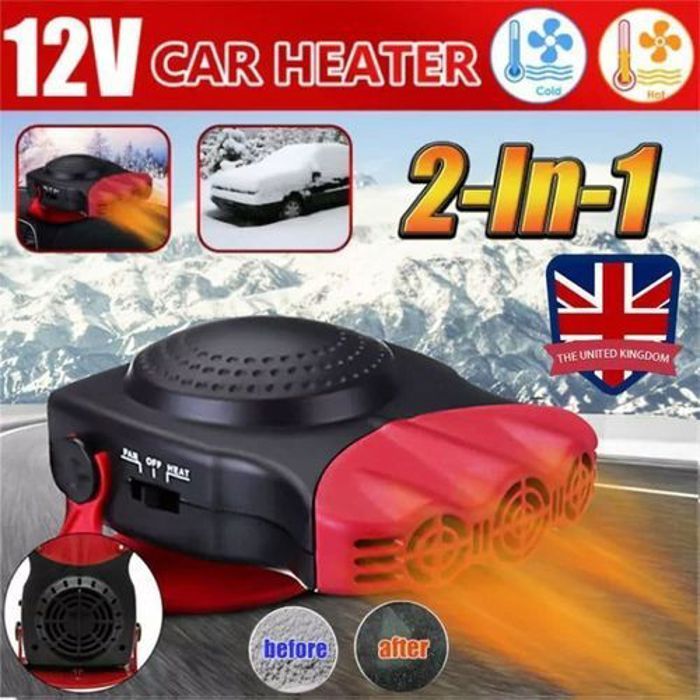 Chauffage et Ventilateur de Refroidissement Portable 2 en 1 pour voiture avec poignée pivotante