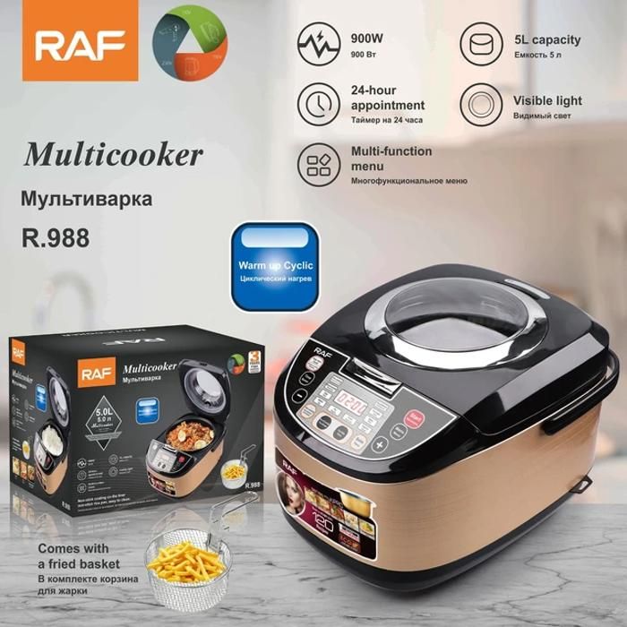 RAF multifonction 2en1 friteuse électrique et cuiseur à riz intelligent , soupe autocuiseur 21 programmes 5L 900 W