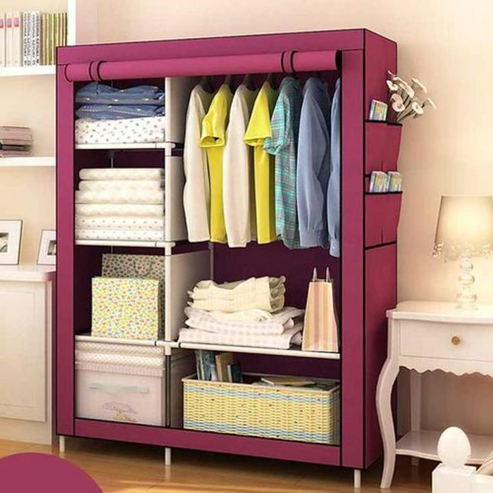Armoire de Penderie en tissu Grande Taille Pour Rangement de Vêtements