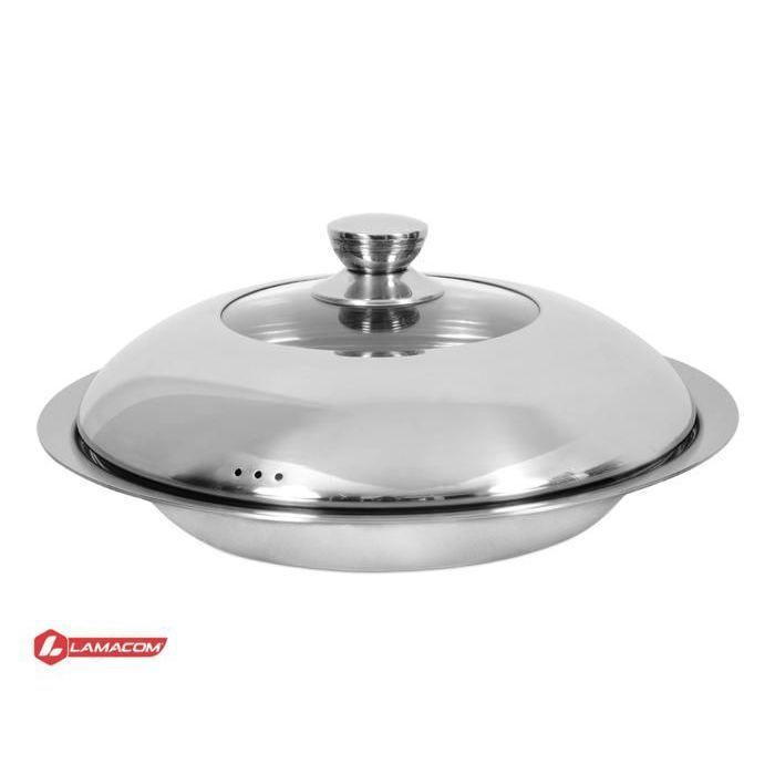 Tajine - LAMACOM - 35 cm - Inox 18/10 - Couvercle avec fenêtre - Tous feux compatibles