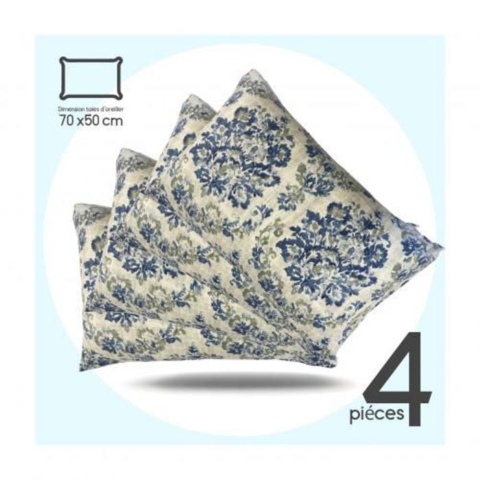 Taies d'oreiller - URANUS - 50x70cm - Antiallergique - Microfibre - Élégance Chic