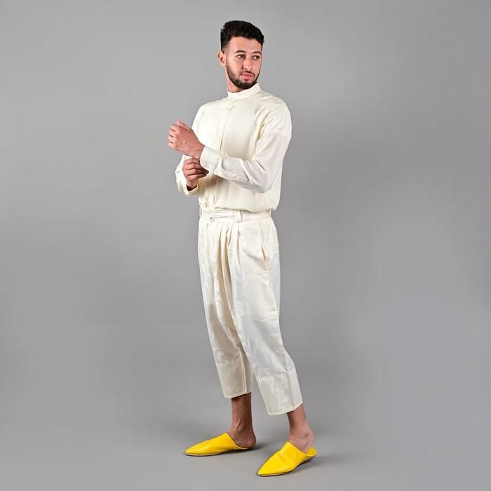 CHEMISE ET PANTALON KANDRISSI - BLANC CASSÉ - Marjane Mall - Image 1
