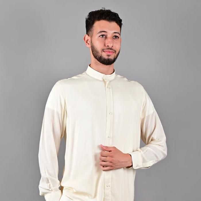 CHEMISE ET PANTALON KANDRISSI - BLANC CASSÉ - Marjane Mall - Image 2