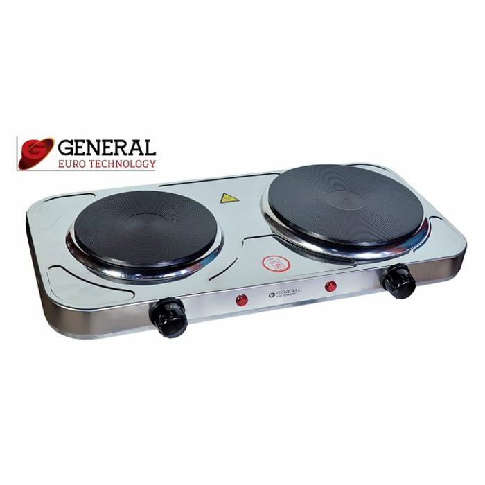 Plaque de cuisson inox GENERAL 2 feux électrique 2500w