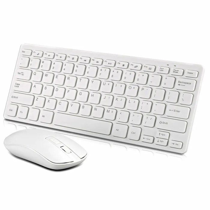 Clavier Souris Sans Fil HK3200, AZERTY, (Couleur : Noir & Blanc )