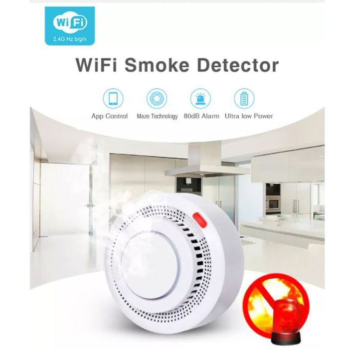 Détecteur de fumée wifi intelligent, Protection incendie, alarme de sécurité à domicile, fonctionne avec Tuya Zigbee